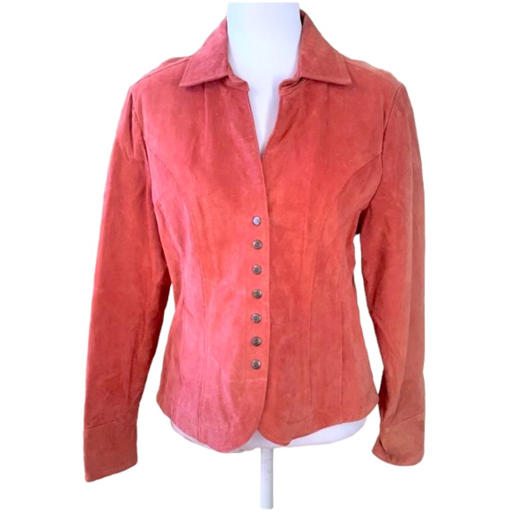 Christopher & Banks Suede Jacket Coral Pink Size Medium NWT